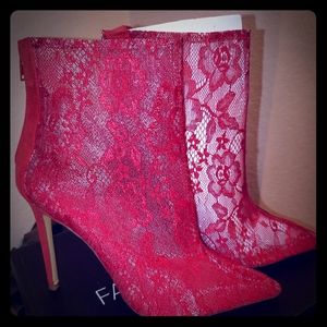 Red Lace Bootie